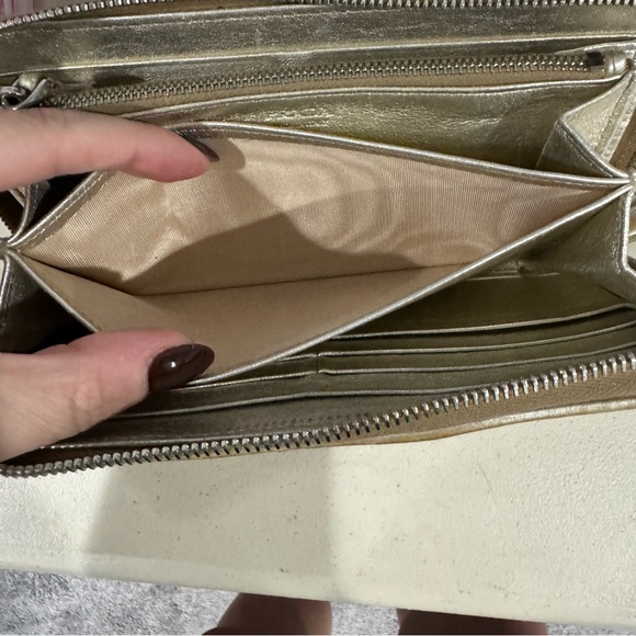 Prada Milano Quilted Metallic Gold Zip-Around Wallet - Picture 8 of 16